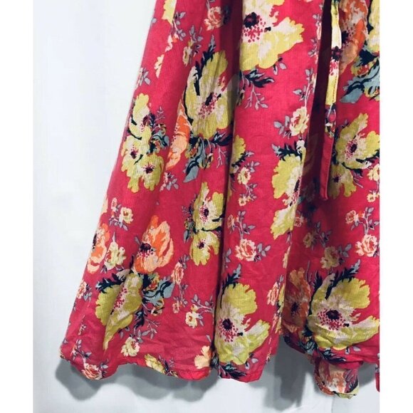 Urban Outfitters Kimchi Blue Womens Size 4 Mini Dress Corset Belt Floral Pink - Picture 4 of 8